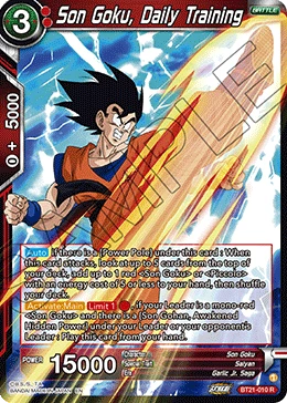 Son Goku, Daily Training BT21-010 Dragon Ball Masters card, Prerelease