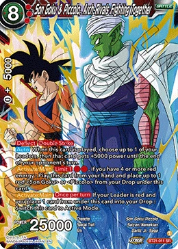 Son Goku & Piccolo, Arch-Rivals Fighting Together BT21-011 card