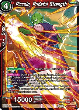Piccolo, Prideful Strength BT21-014 card