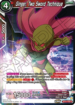 Ginger, Two Sword Technique BT21-026 Dragon Ball Masters card, Prerelease