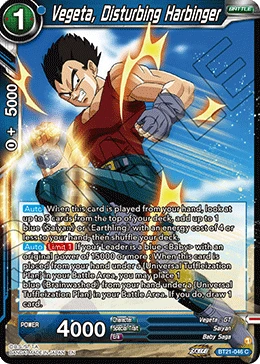 Vegeta, Disturbing Harbinger BT21-046 card