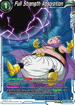 Full Strength Absorption BT21-065 Dragon Ball Masters card, Prerelease