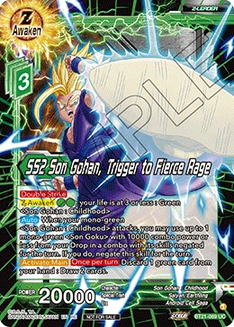 SS2 Son Gohan, Trigger to Fierce Rage BT21-069 Dragon Ball Masters card, Championship