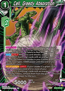 Cell, Greedy Absorption BT21-075 Dragon Ball Masters card, Prerelease
