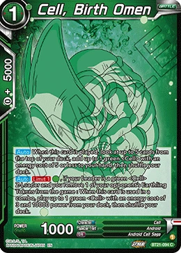 Cell, Birth Omen BT21-094 Dragon Ball Masters card