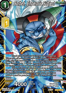 Sorbet, Emperor’s Subject BT21-105 card