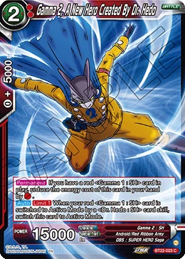 Gamma 2, A New Hero Created By Dr. Hedo BT22-023 card