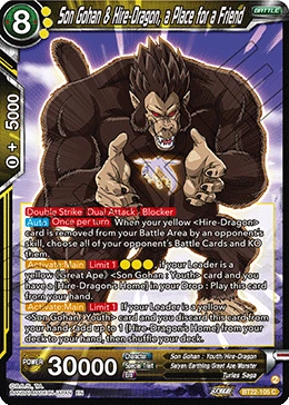 Son Gohan & Hire-Dragon, a Place for a Friend BT22-105 card