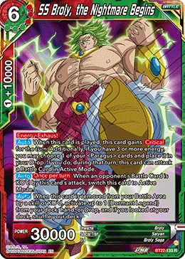 SS Broly, the Nightmare Begins BT22-133 card
