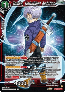 Trunks, Unfulfilled Ambition BT23-017 card