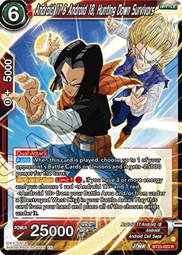 Android 17 & Android 18, Hunting Down Survivors BT23-023 card