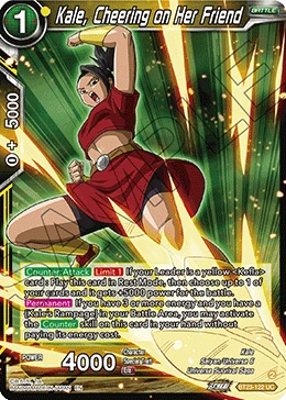 Kale, Cheering on Her Friend BT23-122 Dragon Ball Masters card