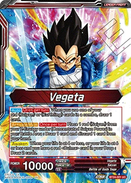 Vegeta BT24-001 card