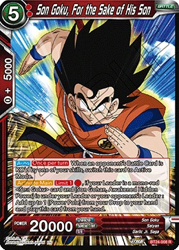 Son Goku, For the Sake of His Son BT24-008 card