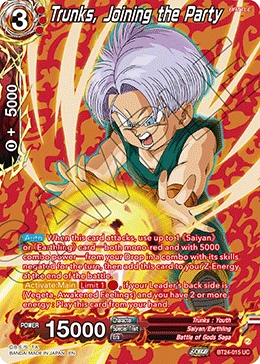 Trunks, Joining the Party BT24-015 Dragon Ball Masters card, Promo