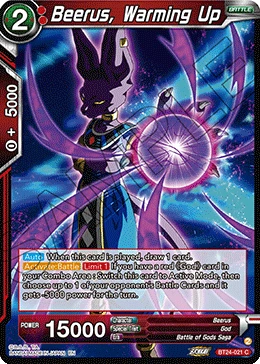 Beerus, Warming Up BT24-021 Dragon Ball Masters card