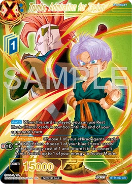 Trunks, Admiration for Tapion BT24-027 Dragon Ball Masters card, Promo 2