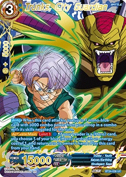 Trunks, City Guardian BT24-036 Dragon Ball Masters card, Promo 2