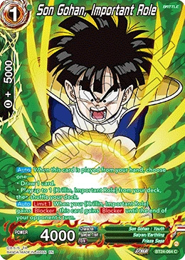 Son Gohan, Important Role BT24-064 Dragon Ball Masters card, Promo