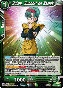 Bulma, Support on Namek BT24-070 card