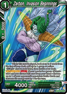 Zarbon, Invasion Beginnings BT24-072 Dragon Ball Masters card