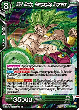 SS3 Broly, Rampaging Express BT24-074 Dragon Ball Masters card