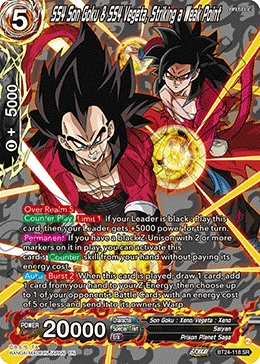 SS4 Son Goku & SS4 Vegeta, Striking a Weak Point BT24-118_PR02 card