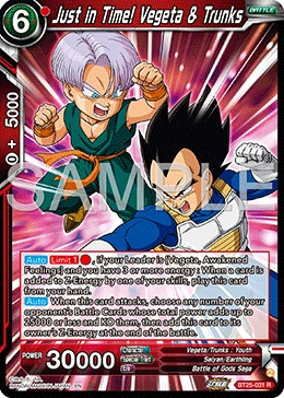 Just in Time! Vegeta & Trunks BT25-031 card
