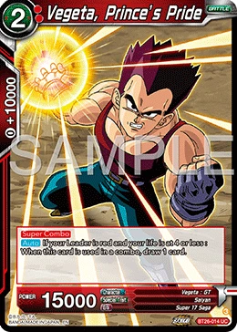 Vegeta, Prince’s Pride BT26-014 Dragon Ball Masters card