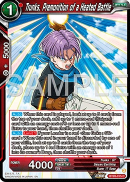 Trunks, Premonition of a Heated Battle BT26-015 card