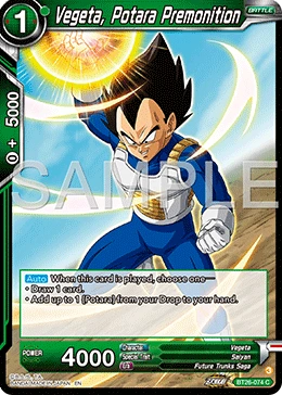 Vegeta, Potara Premonition BT26-074 card