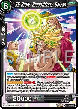 SS Broly, Bloodthirsty Saiyan BT27-096 card