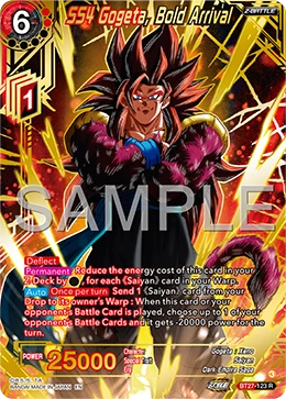 SS4 Gogeta, Bold Arrival BT27-123 Dragon Ball Masters card, Promo
