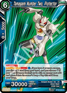 Tamagami Number Two, Protector BT28-049 Dragon Ball Masters card