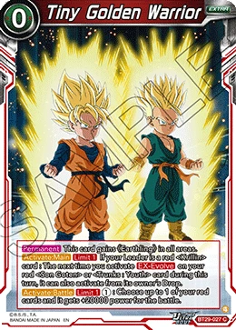 Tiny Golden Warrior BT29-027 Dragon Ball Masters card