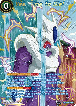 Yes, Time to Die! BT29-040 Dragon Ball Masters card