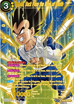 Vegeta, Back From the Brink of Death BT29-065_SPR card