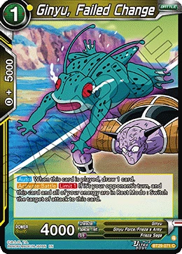 Ginyu, Failed Change BT29-071 Dragon Ball Masters card