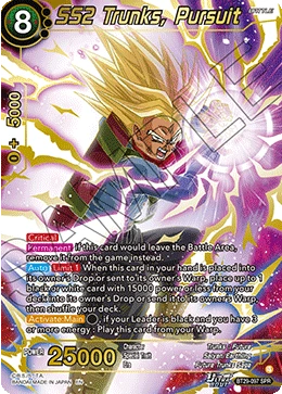 SS2 Trunks, Pursuit BT29-097 Dragon Ball Masters card