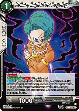 Bulma, Implanted Loyalty BT29-124 Dragon Ball Masters card