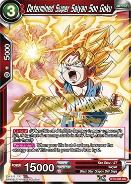 Determined Super Saiyan Son Goku BT3-005 Dragon Ball Masters card, Promo