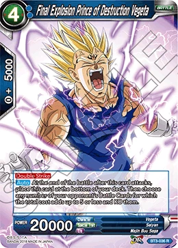 Final Explosion Prince of Destruction Vegeta BT3-036 card