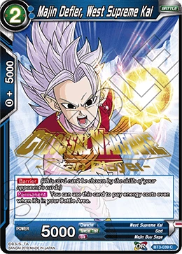 Majin Defier, West Supreme Kai BT3-039_PR