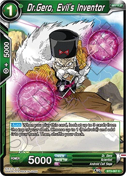 Dr. Gero, Evil's Inventor BT3-067 card