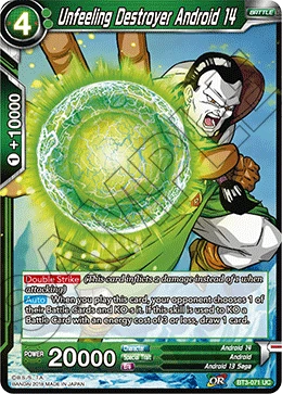 Unfeeling Destroyer Android 14 BT3-071 card