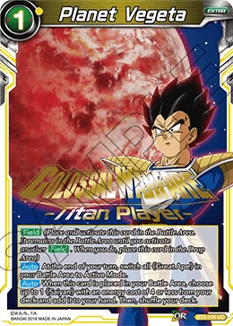 Planet Vegeta BT3-105 Dragon Ball Masters card, Promo