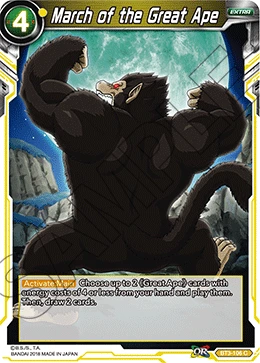 March of the Great Ape BT3-106 Dragon Ball Masters card, BD