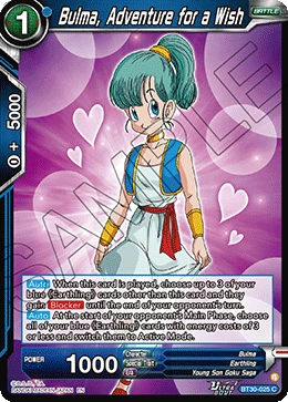 Bulma, Adventure for a Wish BT30-025 card