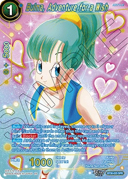 Bulma, Adventure for a Wish BT30-025 Dragon Ball Masters card