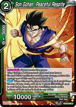 Son Gohan, Peaceful Respite BT30-048 card